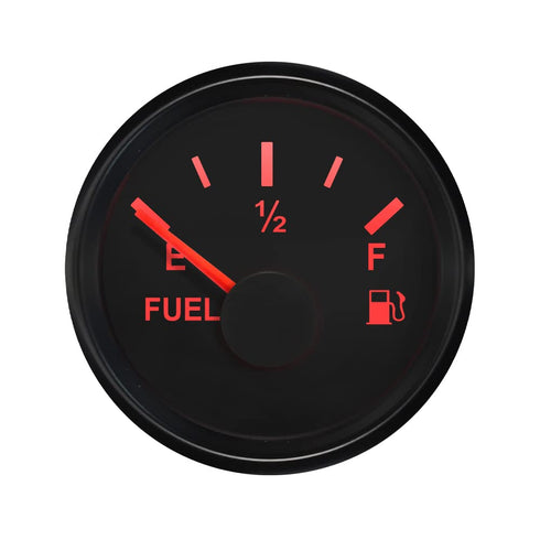 ELING Car Boat Fuel Level Gauge Meter 0-190ohm Signal 52mm with Red Backlight 12V 24V...