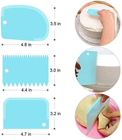 Cake Scraper Set of 9 Packs Cake Scraper Cake Decorating Comb Icing Smoother for cake decorating Plastic baking scraper Decorating Cake Edge Kitch...