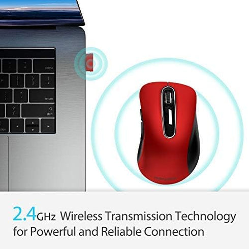memzuoix 2.4G Wireless Mouse, 1200 DPI Mobile Optical Cordless Mouse with USB Receiver, Portable Computer Mice for Laptop, PC, Desktop, MacBook, 5...
