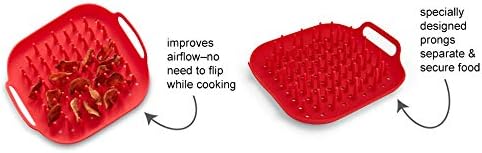 Instant Pot Accessory Official Air Fryer Silicone Tray, One Size, Red - Reusable, Non-Stick, Heat Resistant, Food-Grade Silicone, Dishwasher Safe,...