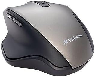Verbatim Silent Ergonomic Wireless Blue LED Mouse - Graphite...