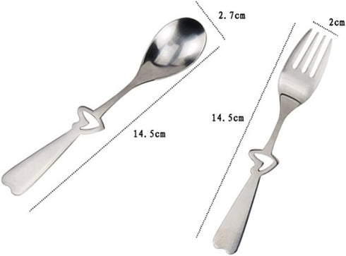 OSALADI Stainless Steel Flatware Set Hollow Heart Spoon Fork Silverware Dinner Utensils Tableware Portable Travel Camping Cutlery Random Style...