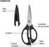 Farberware 4 in 1 Multipurpose Stainless Steel Kitchen Scissors with Blade Cover, Black...