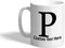 Custom Ceramic Coffee Mug 11 Ounces Alphabet Letter Monogram P White Tea Cup Personalized Text Here...