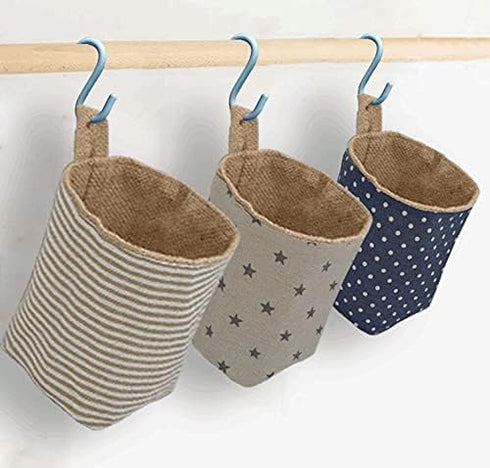 4 PCS Storage Basket,Wall Hanging Storage Bag,Small Hanging Baskets Wall,Hanging Pocket,Hanging Wall Storage,Wall Basket Storage,Baskets Hanging o...