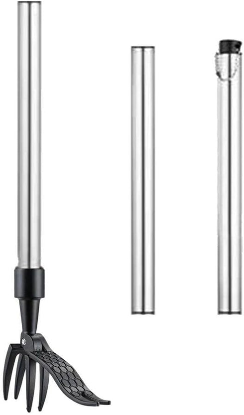 Weed Picker with Handle Stand Up Weed Puller Tool for Garden Adjustable Weeder Weed Removal with Non-Slip Metal Front Claws, Easy to Carry, No Squ...
