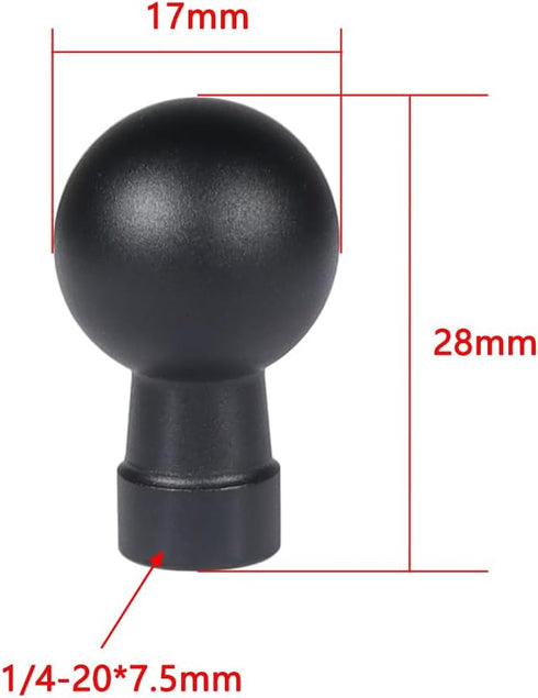 Aluminum 17MM Ball Head Mount 1/4" Screw Male/Female Adapter for Action Camera Phone Stand GPS Holder Bracket...