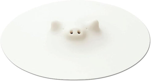 K900 Pig Drop Lid, Large, 8.5 inches (21.5 cm), Silicone/White, Heated/Microwave/Dishwasher Safe...