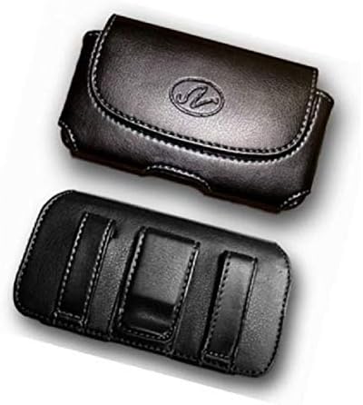 Horizontal Holster for Flip Phone or Smartphone Up to 4.25x2.25x0.85 Inch in Dimensions, a Leather Carrying Case with Belt Clip and Belt Loops......