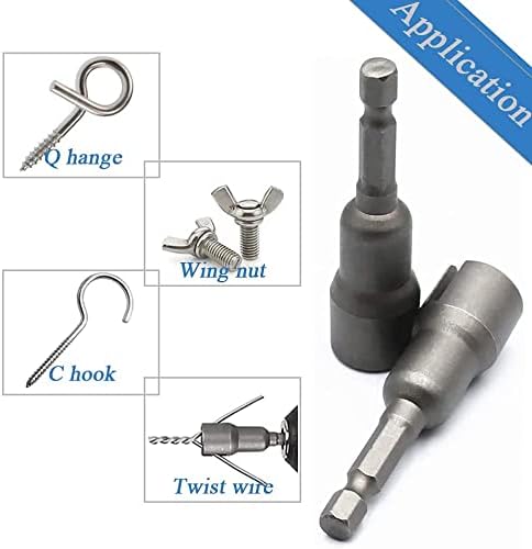 6 Pcs Wing Nut Drill Bit Set, Hurricane Wingnut Driver Power Wing Nut Driver Socket Wrenches Tool Set, 1/4 Inch Hex Shank Steel Drills Bits for Pa...