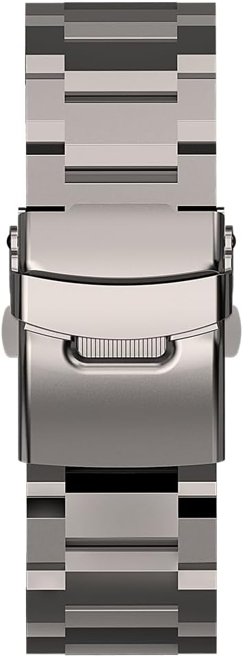 AMAZTIM Compatible Silver Metal Strap, Silicone Replacement Wristbands Sport Strap with Metal Buckle Compatible T2 Smart watch(Black)...