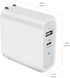 Amazon Basics 68W Two-Port GaN Wall Charger with 1 USB-C (60W) & 1 USB-A Ports (18W) with PD for Laptops, Tablets & Phones (iPhone 15/14/13/12/11/...