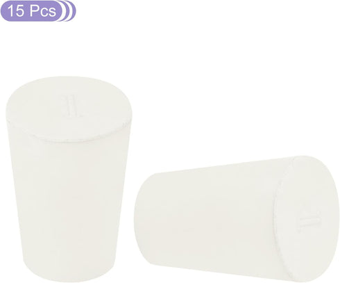 MECCANIXITY Rubber Tapered Plug 14mm to 19mm Solid Test Tubes Bungs Stopper White for Lab Home 15 Pieces...