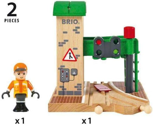Brio World 33674 - Signal Station | 2-Piece Interactive Wooden Toy Train Accessory | Ideal for Kids Ages 3 and Up | FSC-Certified Wood...