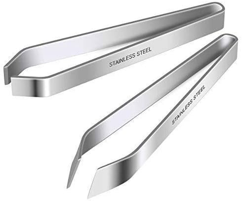 2 Pieces Fish Bone Tweezers, Stainless Steel Flat and Slant Tweezers Pliers Remover Tool (4.6")...