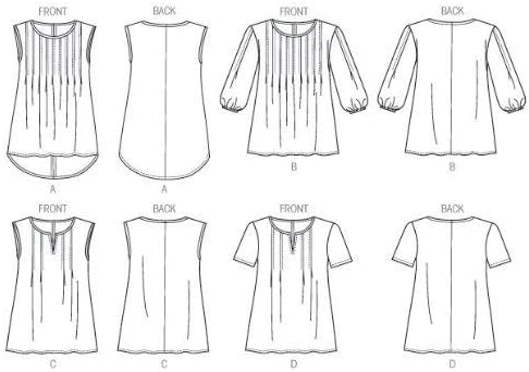 Butterick Patterns B6024ZZ0 Misses' Top Sewing Template, Size ZZ (LRG-XLG-XXL)...