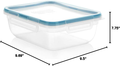 Snapware Total Solution 3-Pack (8.5-Cup) Plastic Food Storage Containers Set, Leakproof & Airtight Locking Lids Rectangular Tupperware, Non-Toxic ...