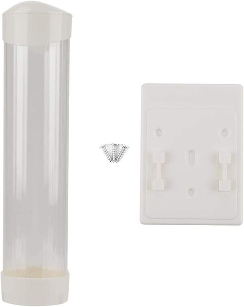 60-80 Cups Paper Plastic Cup Dispenser One Touch Button Cup Holder ((White))...