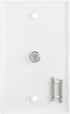 Cmple - Single F Connector Coaxial Cable Audio/Video Wall Plate, 1-Port TV Cable Wallplate 75 Ohm Plug Jack Ports Coax Wall Plate - White...