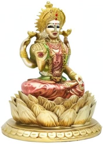 BangBangDa Hindu Goddess Lord Laxmi Statue - Lakshmi Statue Indian God Home Office Temple Mandir Puja Items India Idol Figurine Murti Pooja Diwali...