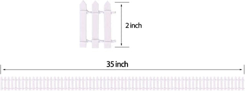 35 Inches Long Miniature Fairy Garden Fence Mini Wood Picket Fence Decorative Fence for Succulent Plant Pot DIY Diorama Project Height 2 inch 4-Pa...