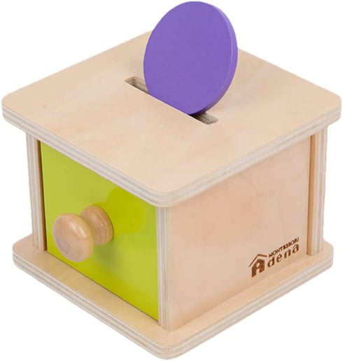 Adena Montessori Coin Box Yellow-Green Door Baby Toys for 6-12 Months 1 2 Years Old Toddlers Infant Toys...