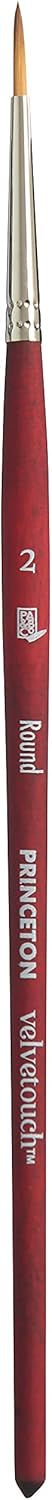 Princeton Velvetouch Paintbrush, Size 2, Scarlet...