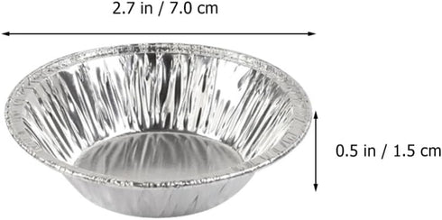 Kichvoe Egg Tart Molds 250pcs Disposable Mini Pie Pans Aluminum Foil Baking Pan Round Nonstick Dessert Cups Bakeware for Cupcake-2.7Inch...
