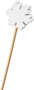 Restaurantware 3.5 Inch Snowflake Cocktail Picks, 100 Sturdy Food Picks - Sharp Point, Disposable, White Bamboo Decorative Picks, Use At Holiday P...