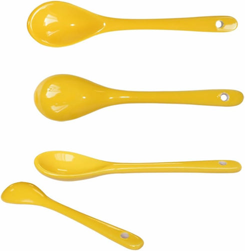 12 Color Porcelain Egg Spoons Ceramic Spoons 5 inch Coffee Dessert Yogurt Tea Milky Tea...