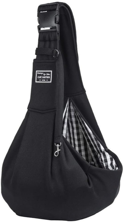 Adjustable & Reversible Dog/Cat Sling Carrier – Comfortable Pet Travel Bag for Small to Medium Dogs & Cats with Secure Strap Buckle (Black)...