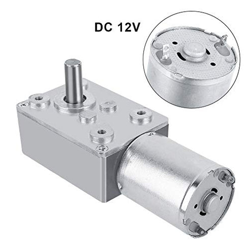 DC 12V Worm Gear Motor Reduction Electric Motor Reversible High Turbo Electric Geared with Self Lock Design(62RPM)...