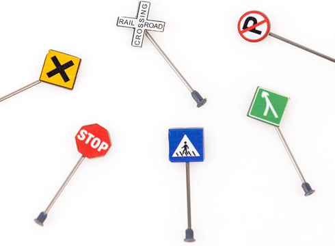 TOYANDONA 14pcs Micro Landscape Accessories Miniature Stuff Kids Playset Childrens Play Sets Traffic Indicator Model Traffic Street Signs Mini Tra...