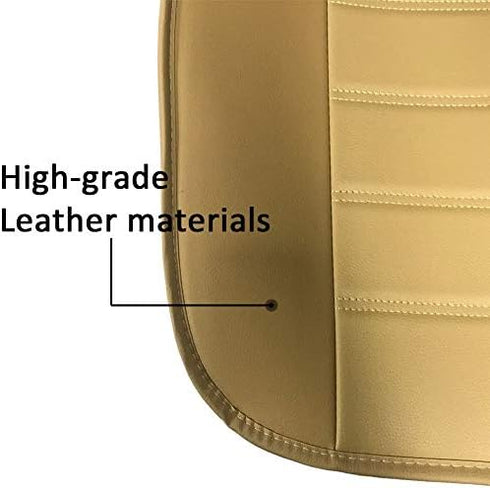 Car Seat Cushion, 1PC Edge Wrapping Car Interior PU Leather Car Seat Cushions Protector Front Car Seat Covers, Single Seat Cushion Cover Pad Mat f...