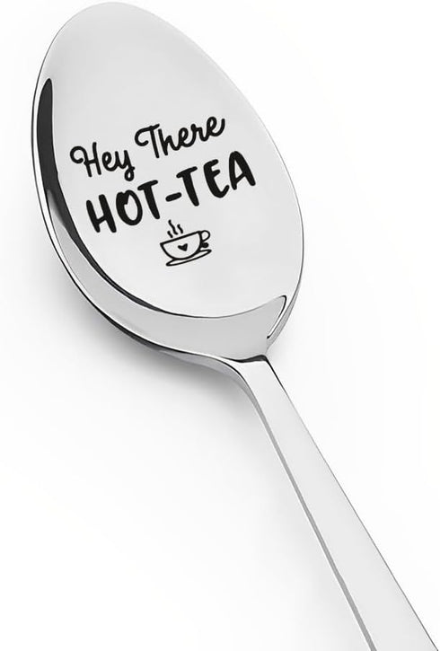 Hey There Hot Tea Spoon for Women Men Christmas Birthday Gifts for Tea Lover Best Friend Mom Dad Xmas Presents for Husband Boyfriend Him Valentine...