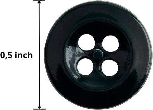 Dark Green Buttons 20L Button 4 Hole Button for Sewing 13mm Round Button 0.5 inch Plastic Buttons for Craft Heavy Duty Buttons Shirt Buttons Blous...