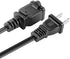 2-Pack Polarized USA Outlet Saver Power Extension Cord Cable 125V 10A 2-Prong 2 Outlets for NEMA 5-15P to NEMA 5-15R (1.6ft/50cm)...