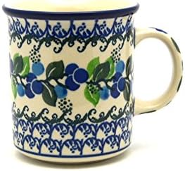 Polish Pottery Mug - Straight Sided - Blue Berries...