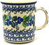 Polish Pottery Mug - Straight Sided - Blue Berries...