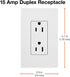 Lutron Claro 15 Amp Duplex Outlet, CAR-15-IV, 125 Volts, Ivory...