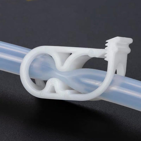 10Pcs White Plastic Tubing Clamps 1/4" - 1/2" Adjustable Tube Clamp Laboratory Pinch Valve Flow Control Hose Clamp for Beer Bottle and Infusion Bo...