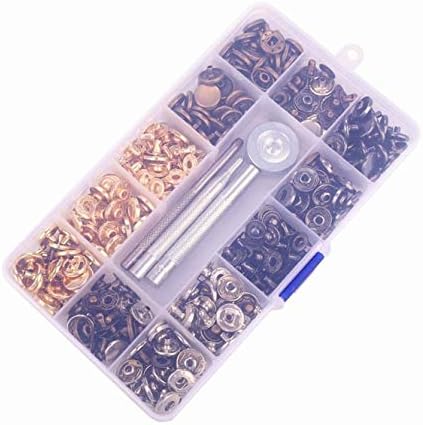 Snap Fastener Kit,Metal Snaps Buttons with Fixing Tools, 4 Color Clothing Snaps Kit for Clothing, Leather, Jacket, Jeans Wear, Bags, Bracelet...