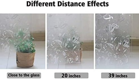 Instruban Window Privacy Film 3D Tulip Pattern - Static Cling No Glue Anti UV Decorative Window Vinyl, Window Sticker for Home Office -17.5 x 78.7...