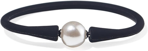 Silicone dainty Freshwater Pearl Bracelets,Womens Charm Bangle Jewelry,Colored Dainty Personalized Stretch Mood Rubber Bands Bangles for Men and W...