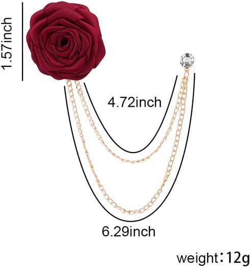Rose Flower Brooch Pin Wedding Brooches for Men...