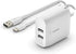 Belkin 24W Dual Port USB Wall Charger - USB C Cable Included - iPhone Charger Fast Charging - USB Charger Block for Power Bank, iPad & iPad Pro, S...