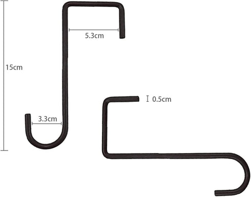 8 Pack 2 x 6 Inch Vinyl Fence Hooks Patio Fence Hooks White Powder Coated Steel Hangers for Hanging Planters, Black...
