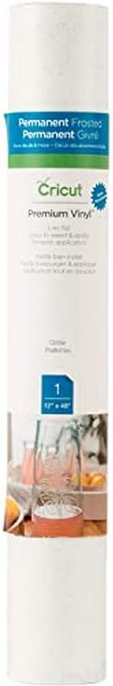 Cricut Premium Permanent Vinyl, Frosted Glitter - 4ft Roll (12'x48') - Compatible with Maker & Explore Machines, Long Lasting, UV & Water-Resistan...