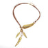 Brown Women Girls Antique Vintage Time Necklace Sweater Chain Pendant Feather Pendant Necklace Brown and Gold...