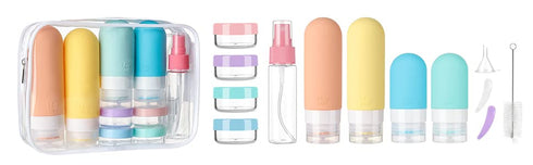 16 Pack Travel Bottles Set - TSA Approved Leak Proof Silicone Squeezable Containers for Toiletries, Conditioner, Shampoo, Lotion & Body Wash Acces...